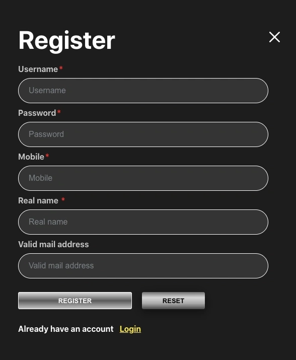 User registering an account on GG777 platform via a simple online form.